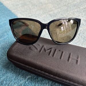 SMITH Monterey Chromapop Polarized Black Cat-Eye Sunglasses with Gray Lenses